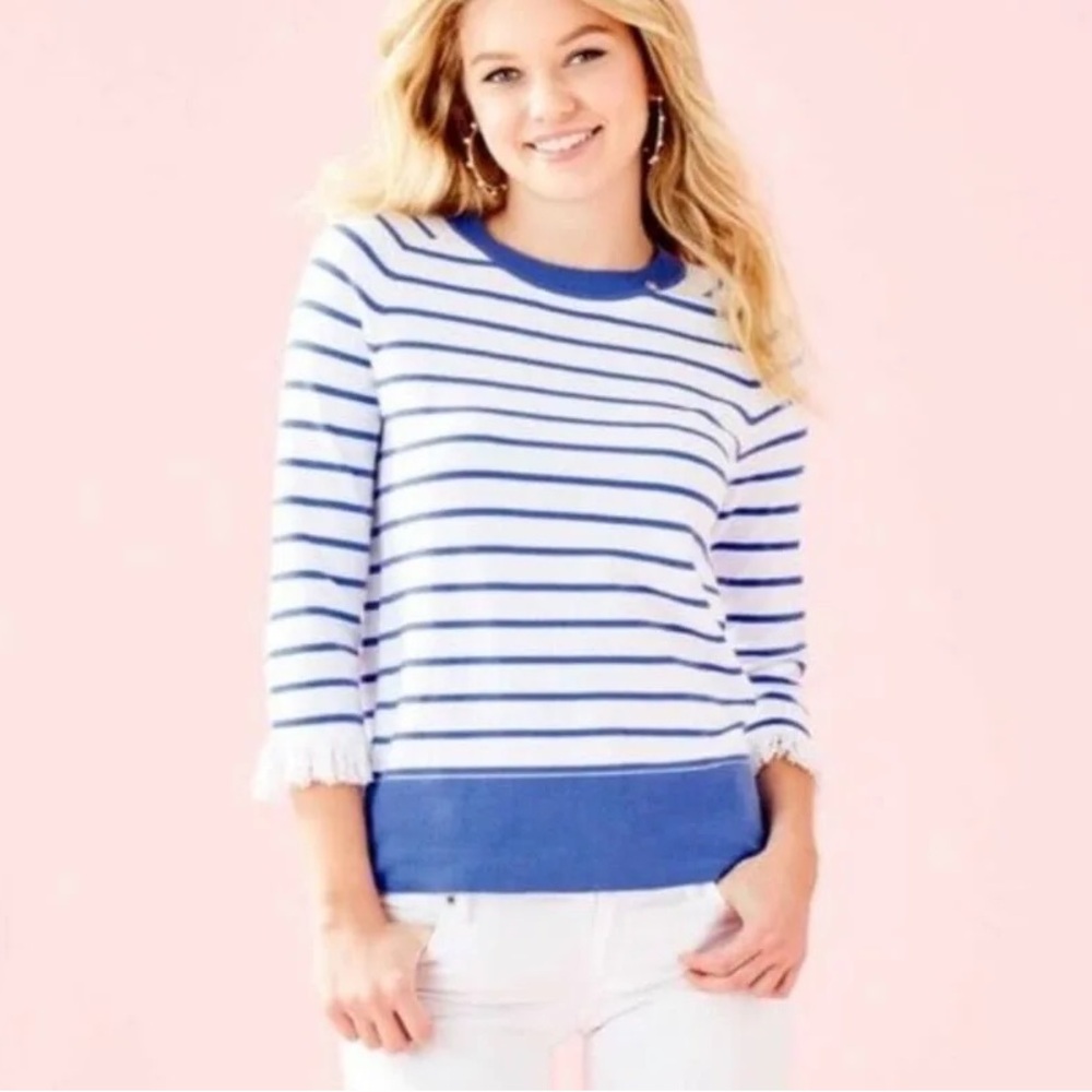 NWOT *LILLY PULITZER* Pullover *DASHA* Sweater…Coastal Blue•White Striped…Size:S